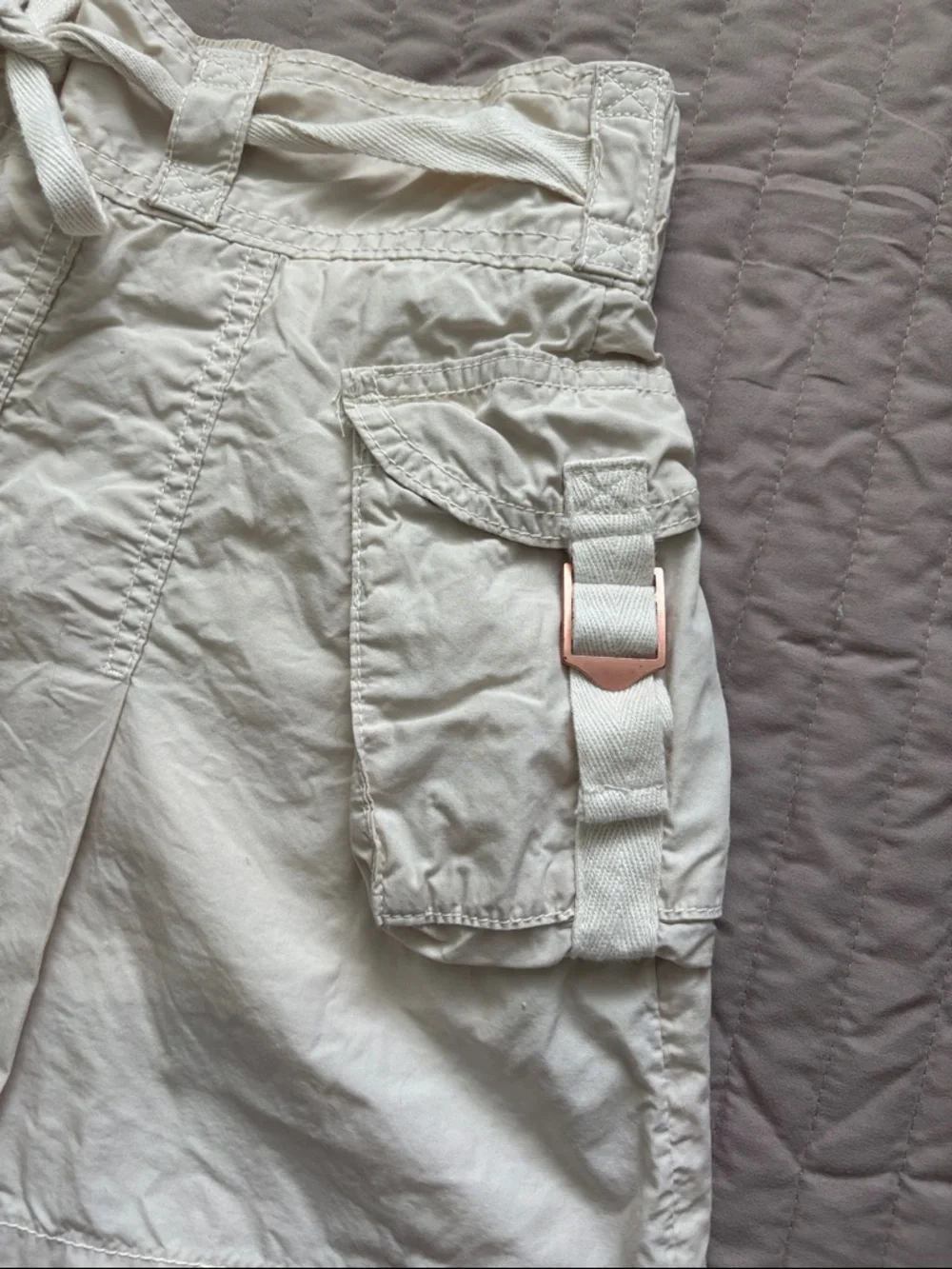 Justice Cream Cargo Skort with Tie Waist